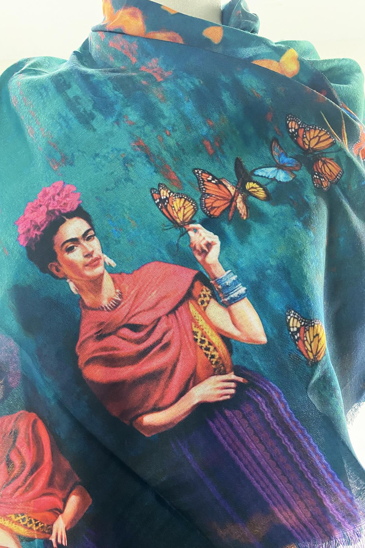Kelebekli Frida Şal 